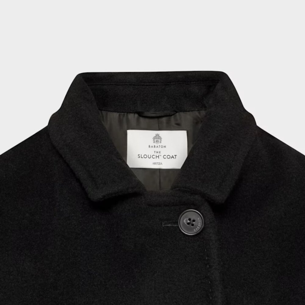 NWT Aritzia BABATON The Slouch Coat - (Re)Camel Wool Black - Picture 8 of 16